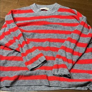 Striped Red and Gray/Blue Women's Free People Sweater